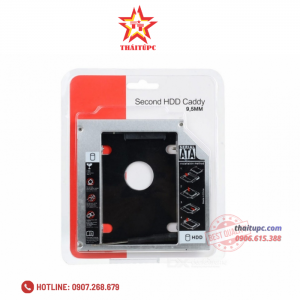 Caddy Bay mỏng 9.5mm chuẩn SATA 3 dùng để lắp thêm ổ cứng.