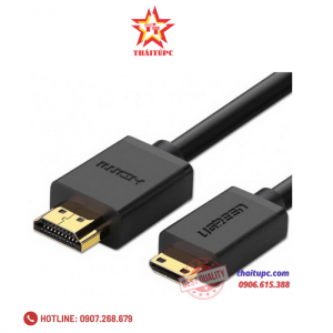 Cáp Mini HDMI to HDMI dài 1M hỗ trợ độ phân giải 4K chính hãng Ugreen 10195 cao cấp