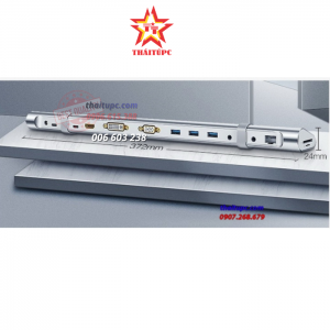Đế chuyển đổi Type-C sang cổng USB 3.0+Thẻ SD / TF đọc + Gigabit Lan + Audio + VGA + HDMI + DVI Type-C UGREEN 50844