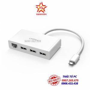Bộ chia USB Type C 4 cổng USB 3.0 + LAN Ugreen 40382