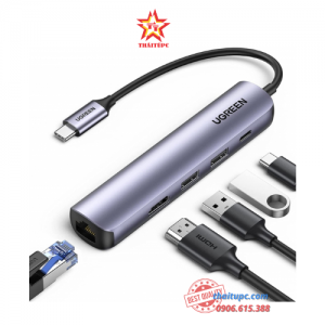 Thiết bị mở rộng USB Type C to HDMI 4K@30Hz kèm Hub 4 cổng USB 3.0 Ugreen 20197