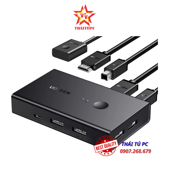 BỘ CHUYỂN TÍN HIỆU 2 CPU DÙNG 1 MÀN HÌNH KVM SWITCH HDMI 2.0, USB 4K@60HZ UGREEN 15166 CAO CẤP BỘ CHUYỂN TÍN HIỆU 2 CPU DÙNG 1 MÀN HÌNH KVM SWITCH HDMI 2.0, USB 4K@60HZ UGREEN 15166 CAO CẤP