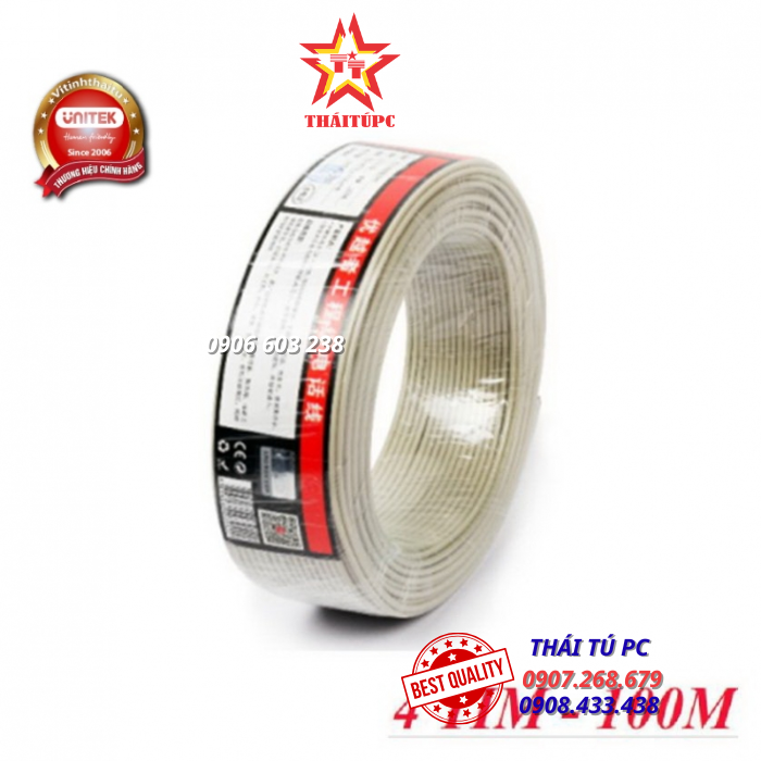 CÁP ĐIỆN THOẠI 4 LINE OD3.2MM 100M UNITEK (C884BG) CÁP ĐIỆN THOẠI 4 LINE OD3.2MM 100M UNITEK (C884BG)