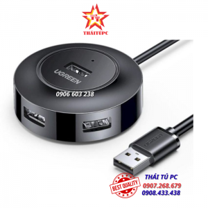 Bộ chia USB 4 cổng USB 2.0 UGREEN 30367 có đèn LED 200 cm màu đen