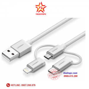 Cáp sạc Type-C+ Lightning + Micro USB 3 trong 1 dài 1.5m Ugreen 50203