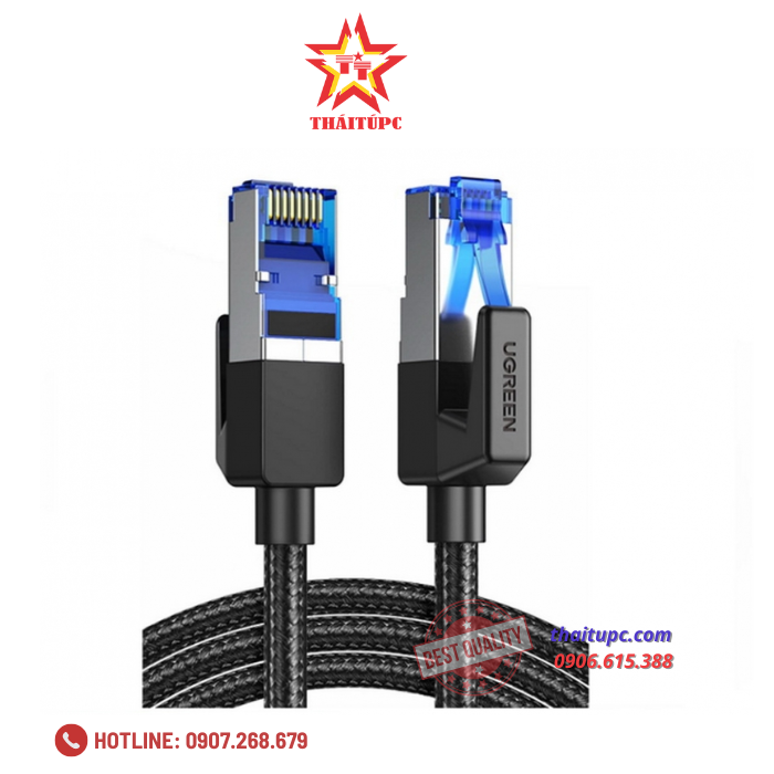 Cáp mạng CAT8 đúc sẵn bọc dù dài 1M cao cấp UGREEN 80429 Cáp mạng CAT8 đúc sẵn bọc dù dài 1M cao cấp UGREEN 80429