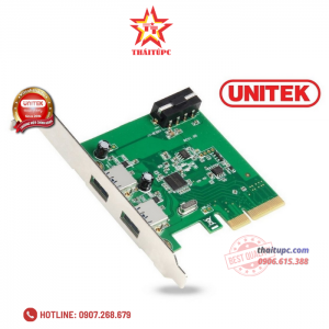 Card PCI -> 2 USB Type-C 3.1 Express Unitek (Y - 7305)