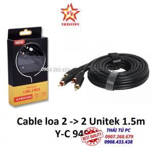 CÁP LOA AV 2->2 - 1.5M UNITEK (Y-C 945BK)