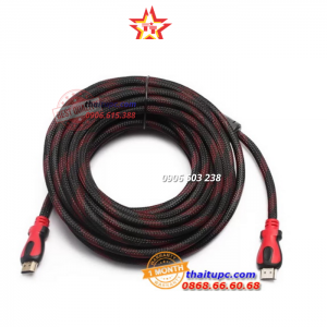 Dây cáp tín hiệu 2 đầu HDMI YH-17 chuẩn 1.4 chống nhiễu 10M (Đen phối đỏ)